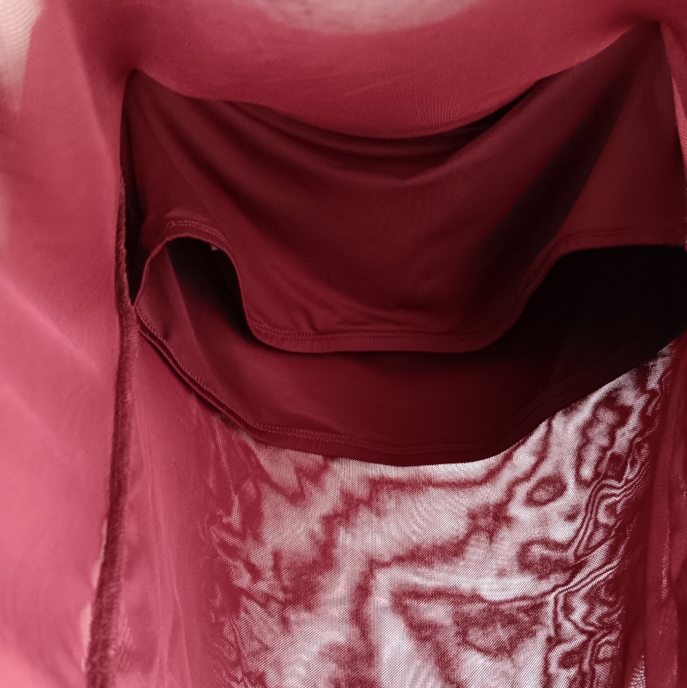 Elegant Burgundy Drape Neck Top - Picture 6 of 6